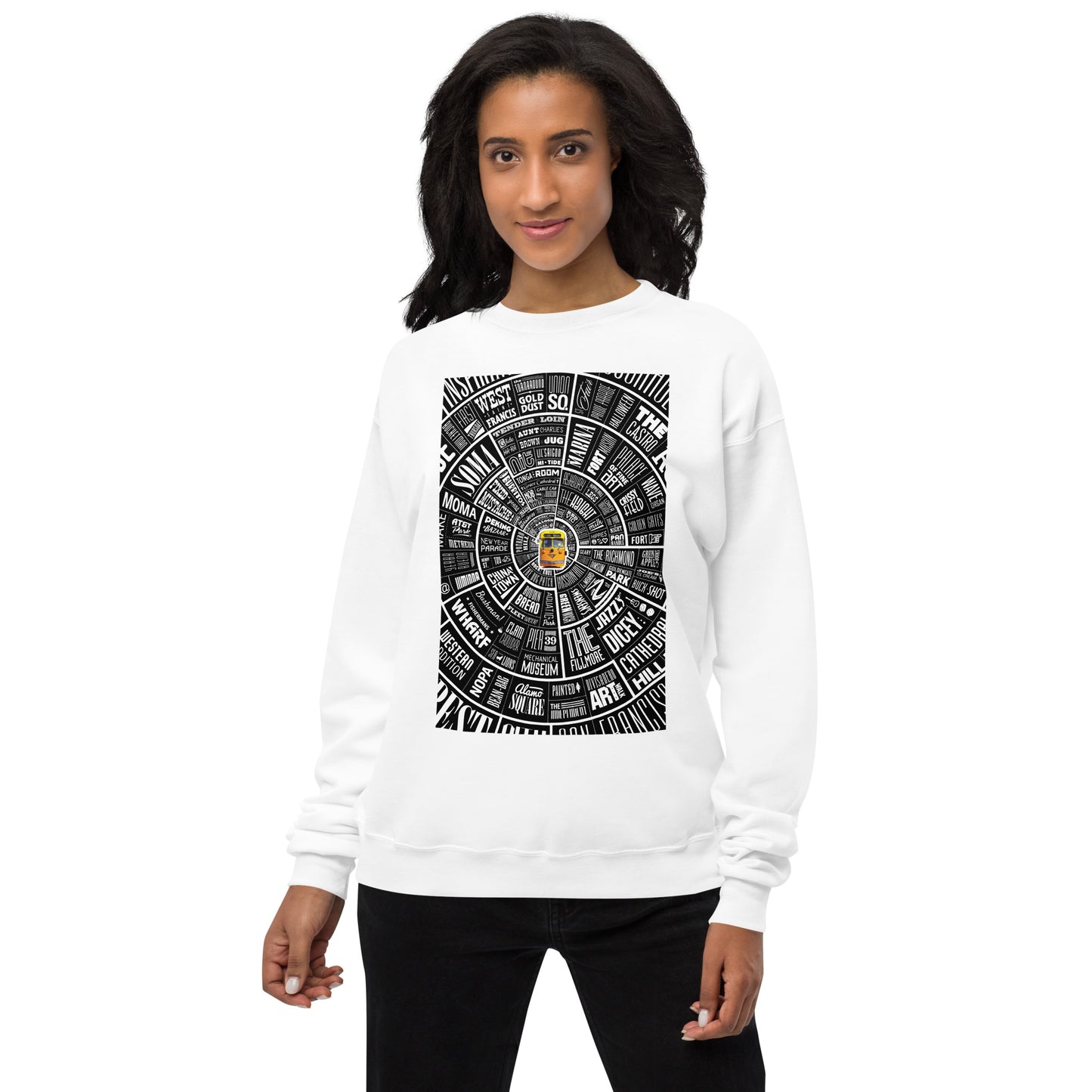 San Francisco Type Wheel - Sweater - Women's - Black Bkg