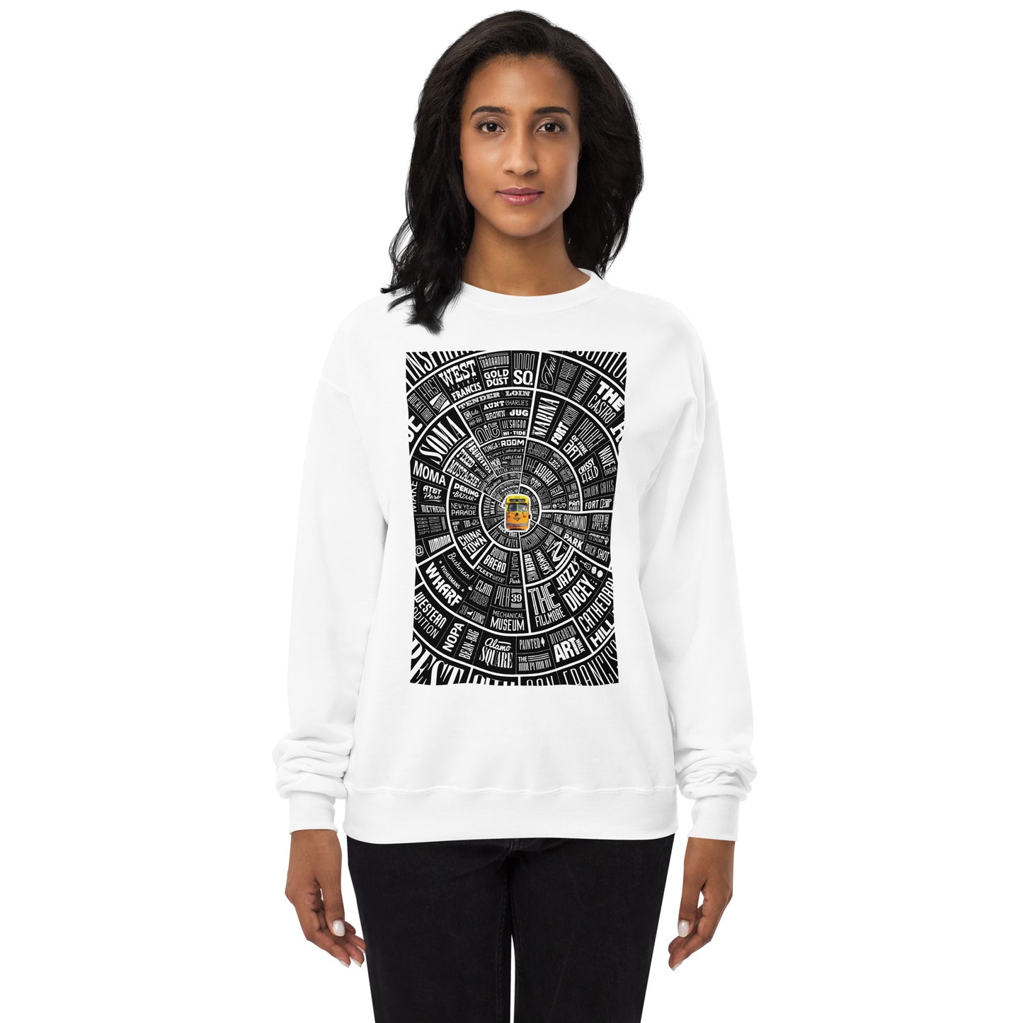 San Francisco Type Wheel - Sweater - Women's - Black Bkg