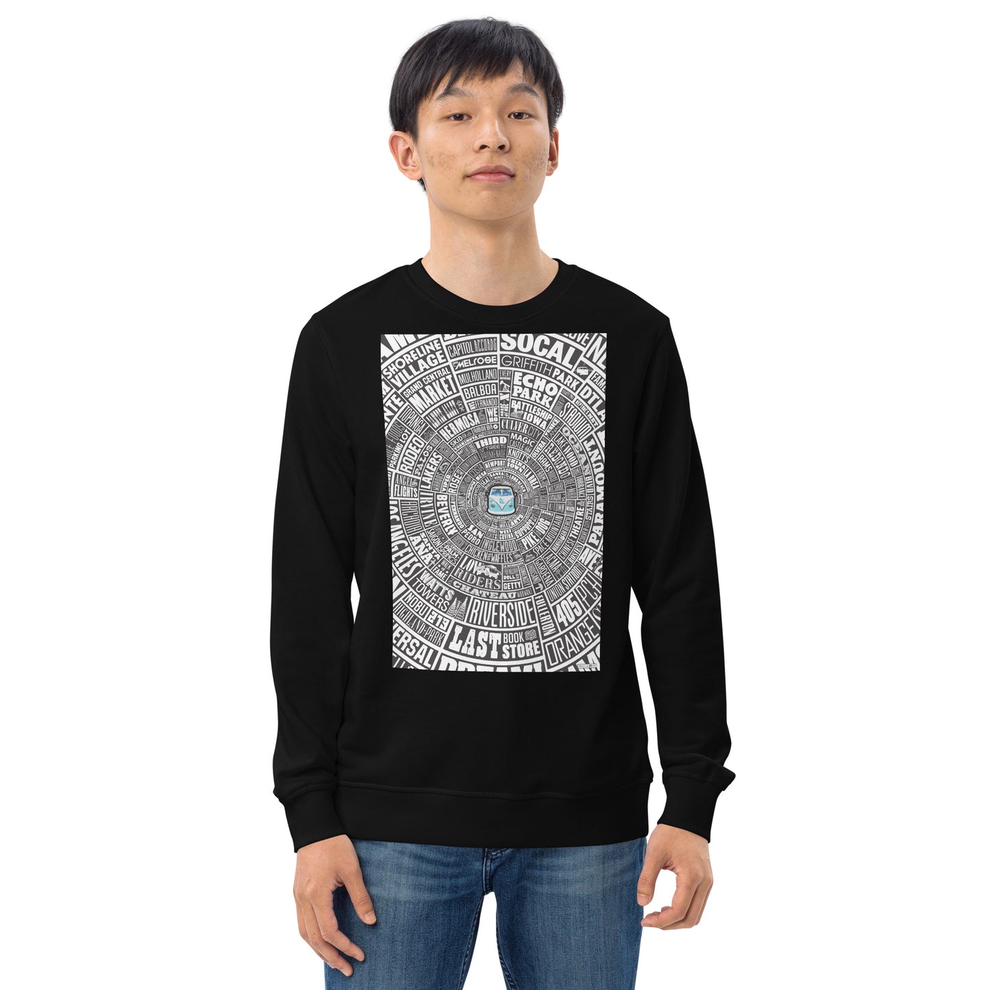 Los Angeles Type Wheel - Sweater - Black Bkg