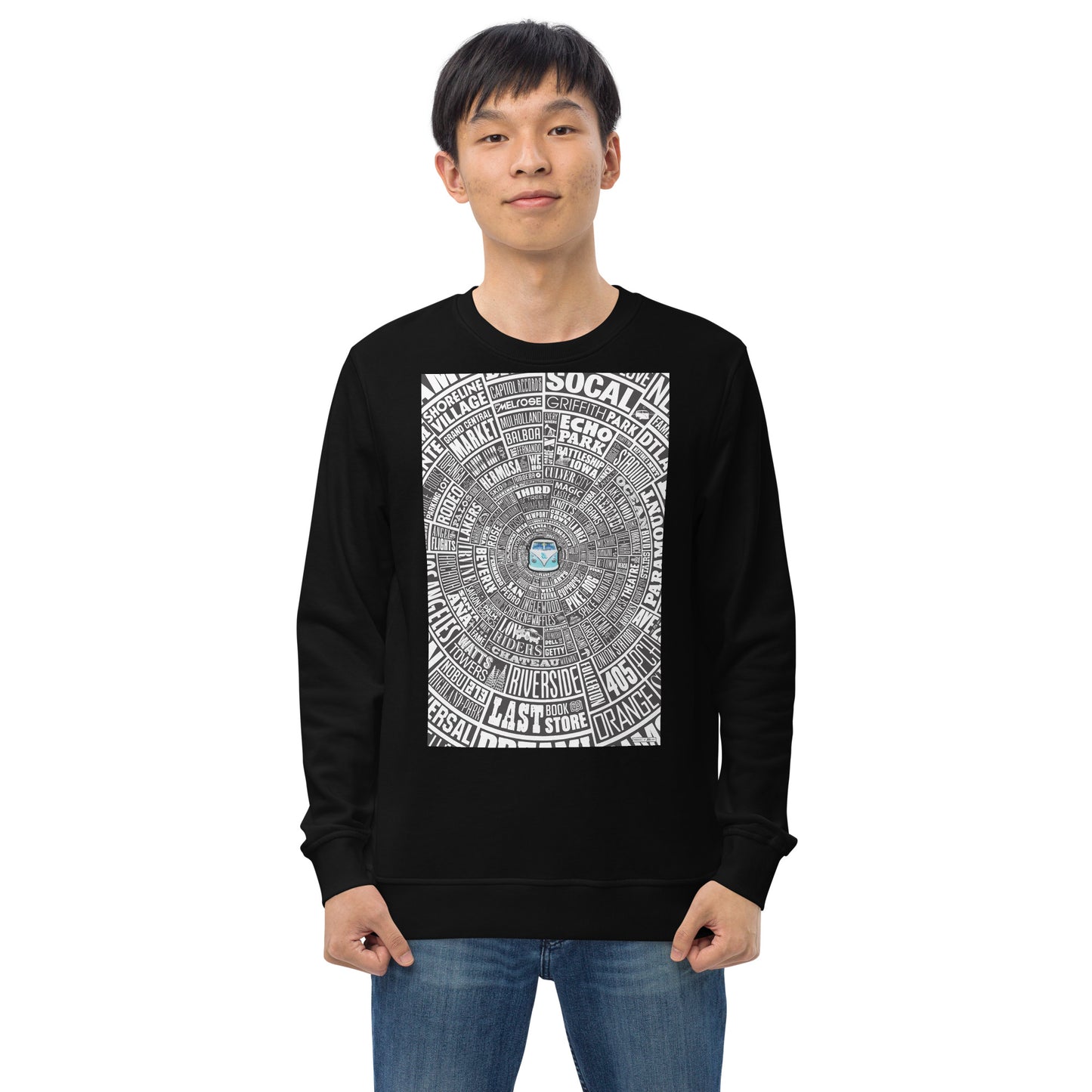 Los Angeles Type Wheel - Sweater - Black Bkg