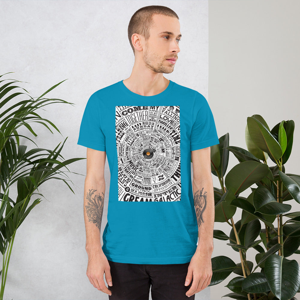 Men's t-shirt–Music Type Wheel