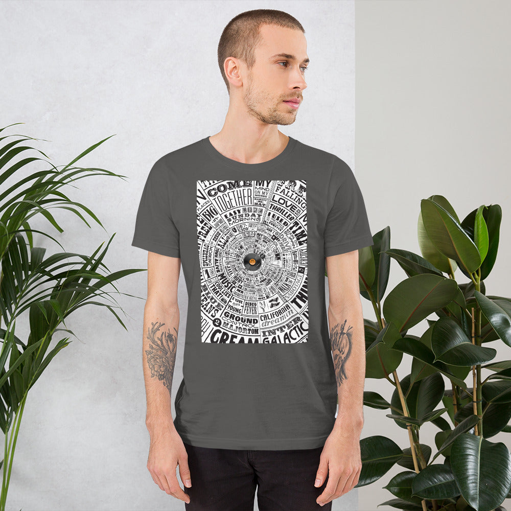 Men's t-shirt–Music Type Wheel