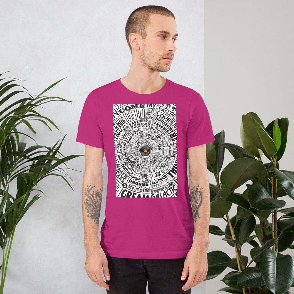 Men's t-shirt–Music Type Wheel