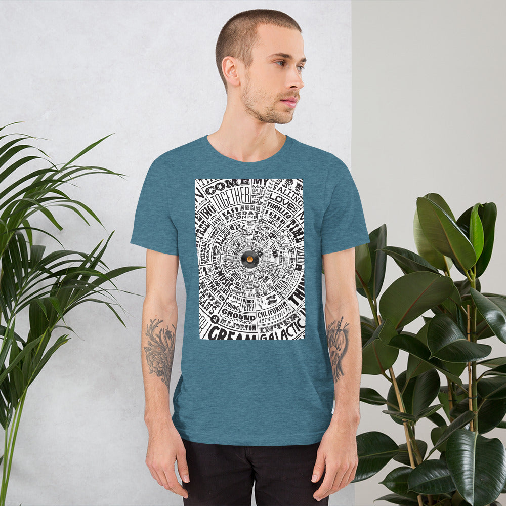 Men's t-shirt–Music Type Wheel
