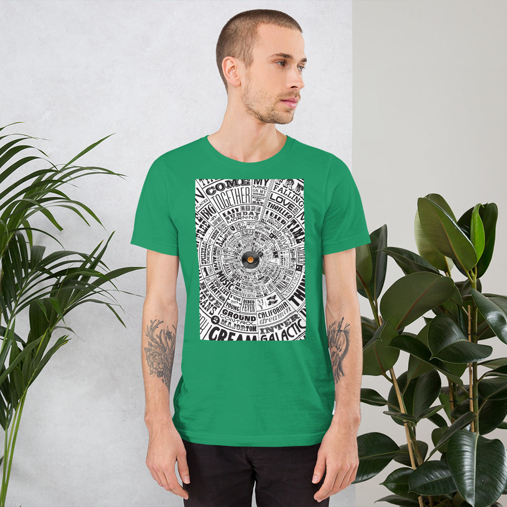 Men's t-shirt–Music Type Wheel