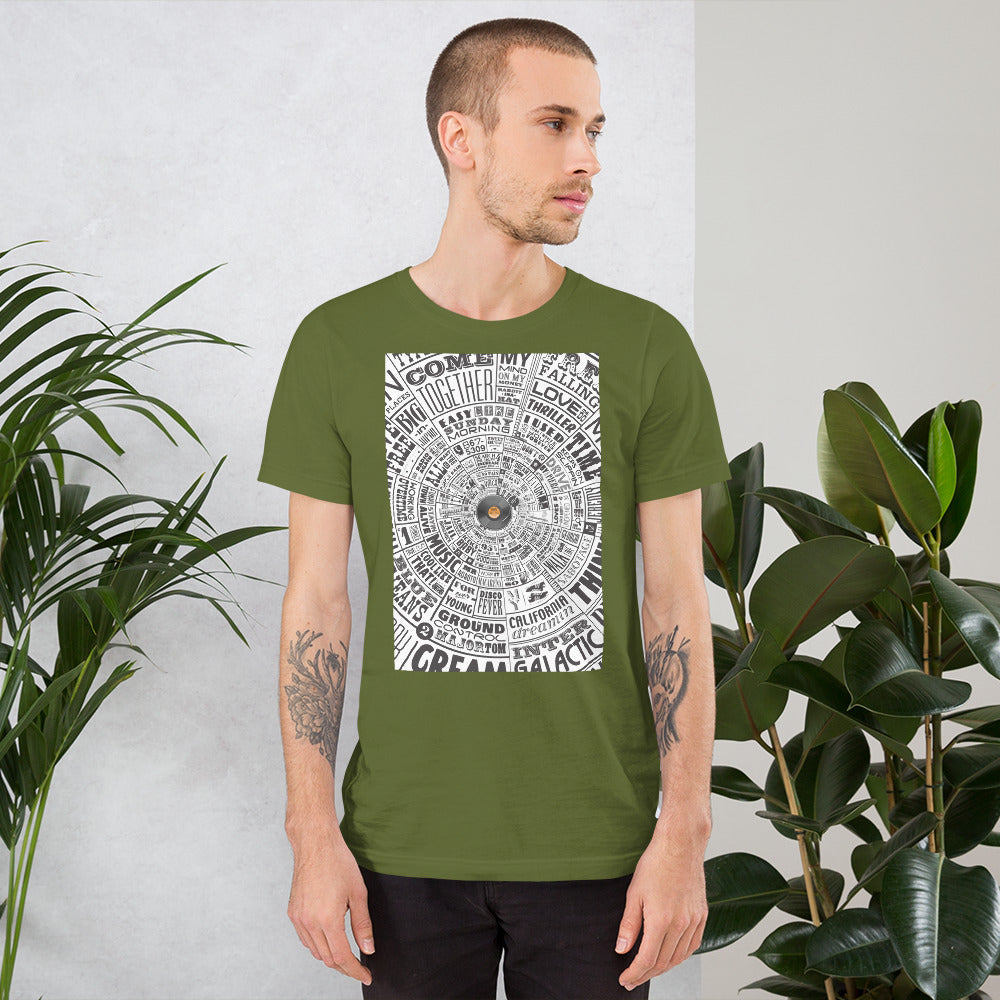 Men's t-shirt–Music Type Wheel