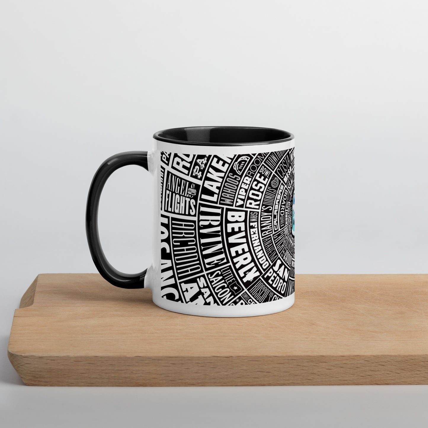 Los Angeles Type Wheel Coffee/Tea Mug - Black Bkg