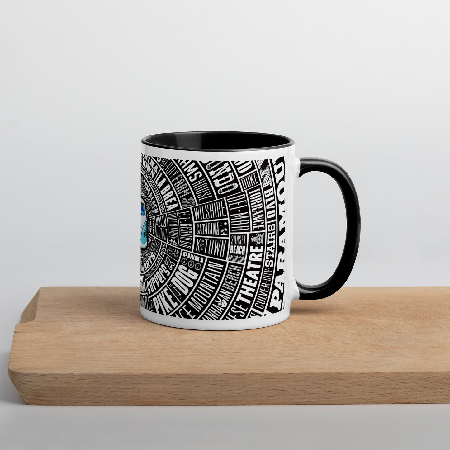 Los Angeles Type Wheel Coffee/Tea Mug - Black Bkg
